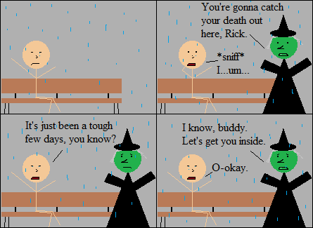 I have no idea why Rick’s crying, but this comic makes me really sad.